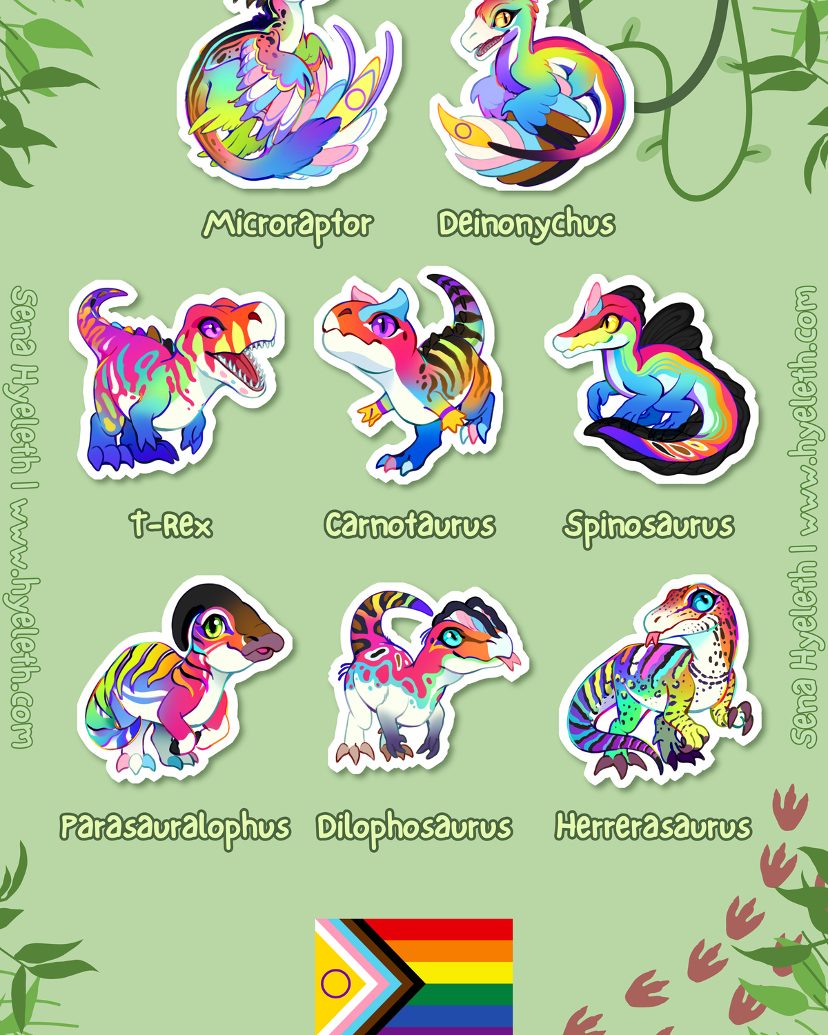 🏳️‍🌈Paleo Pride🏳️‍⚧️ Progress Pack | Holographic Sticker Bundle