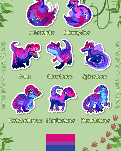 🏳️‍🌈Paleo Pride🏳️‍⚧️ Bisexual Pack | Holographic Sticker Bundle