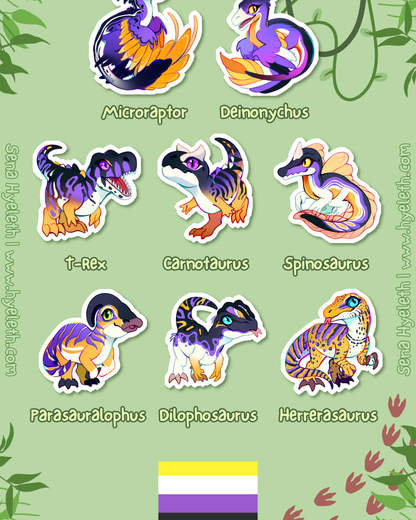 🏳️‍🌈Paleo Pride🏳️‍⚧️ Nonbinary Pack | Holographic Sticker Bundle