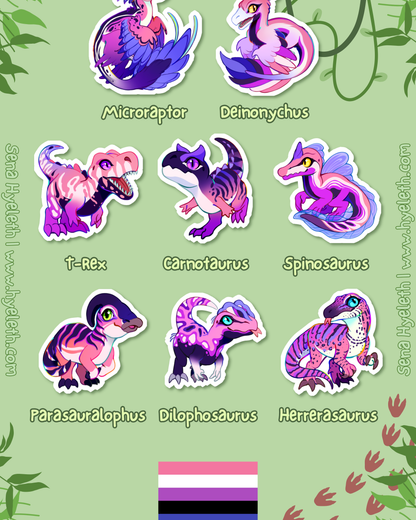 🏳️‍🌈Paleo Pride🏳️‍⚧️ Genderfluid Pack | Holographic Sticker Bundle