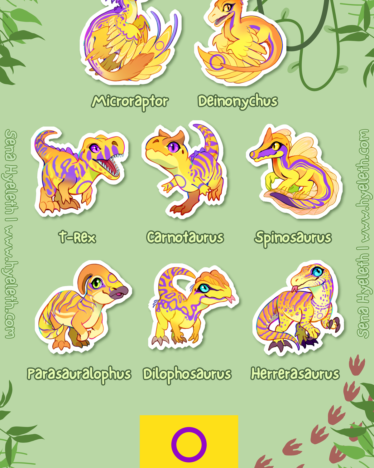 🏳️‍🌈Paleo Pride🏳️‍⚧️ Intersex Pack | Holographic Sticker Bundle