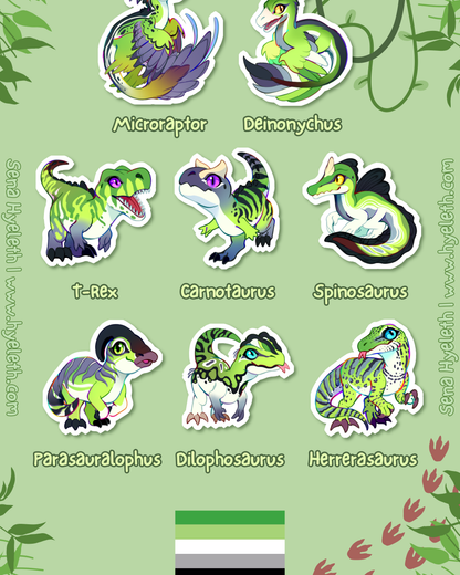 🏳️‍🌈Paleo Pride🏳️‍⚧️ Aromantic Pack | Holographic Sticker Bundle