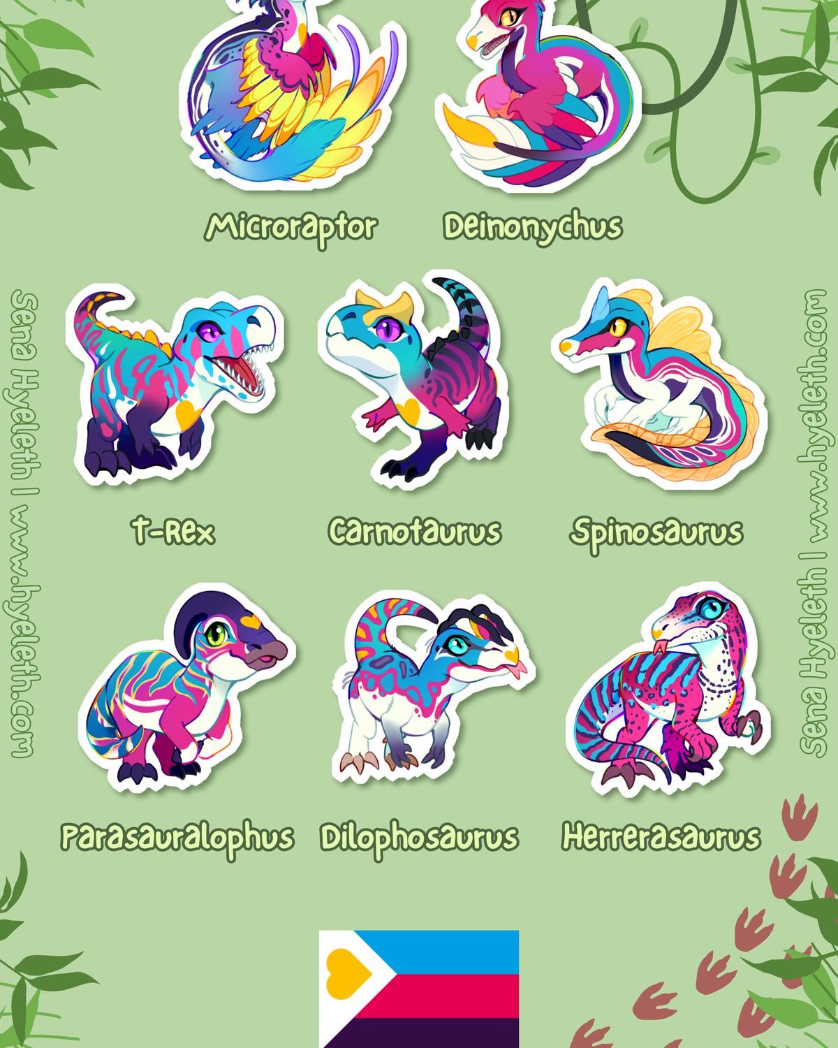 🏳️‍🌈Paleo Pride🏳️‍⚧️ Polyamorous Pack | Holographic Sticker Bundle
