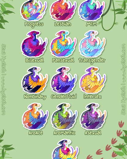 🏳️‍🌈Paleo Pride🏳️‍⚧️ Microraptor | Holographic Sticker