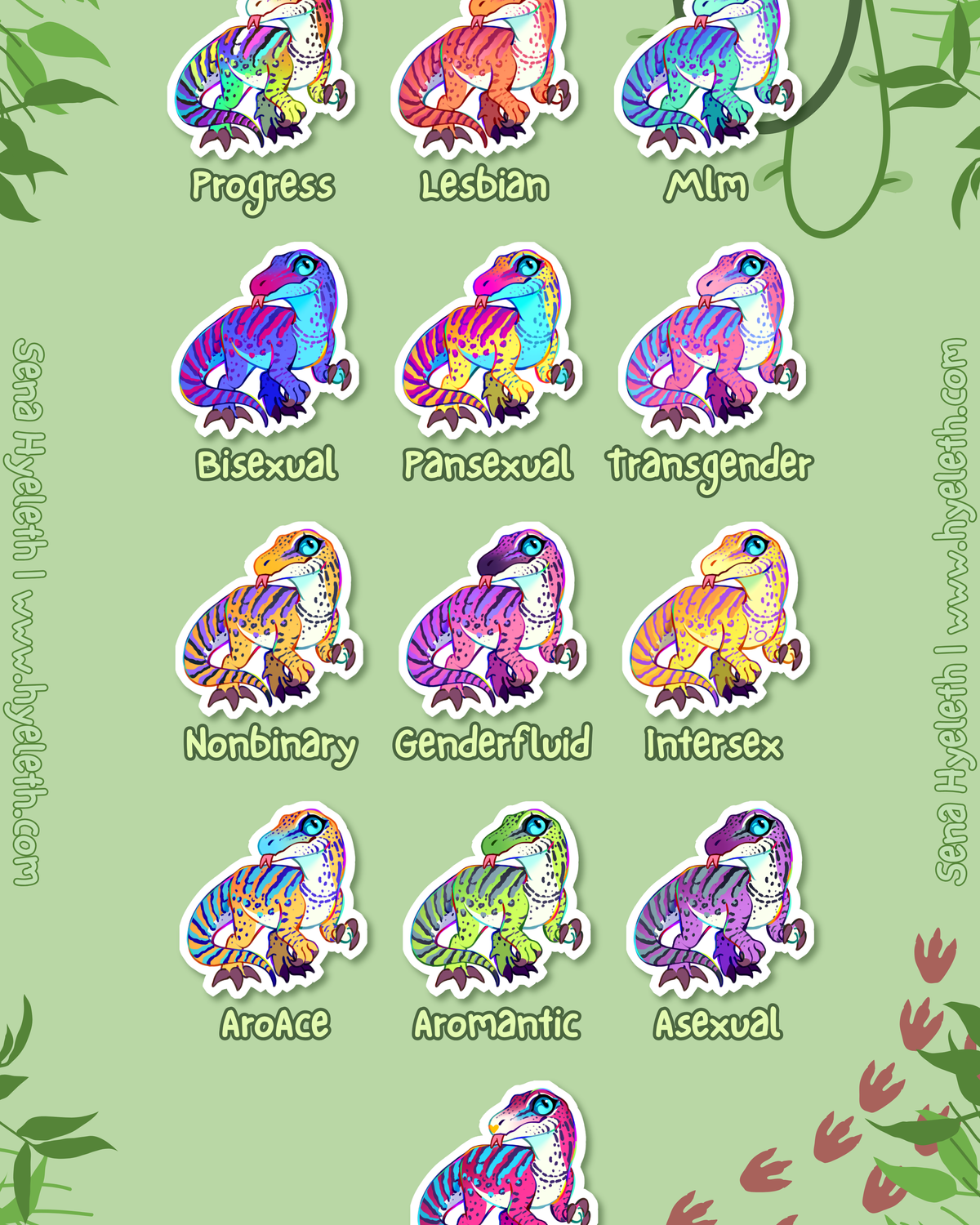 🏳️‍🌈Paleo Pride🏳️‍⚧️ Herrerasaurus | Holographic Sticker
