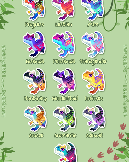 🏳️‍🌈Paleo Pride🏳️‍⚧️ Carnotaurus | Holographic Sticker