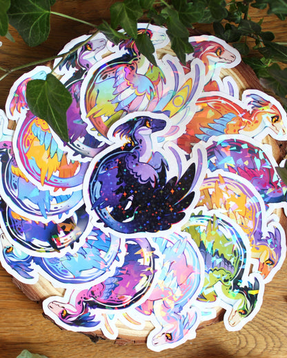 🏳️‍🌈Paleo Pride🏳️‍⚧️ Microraptor | Holographic Sticker