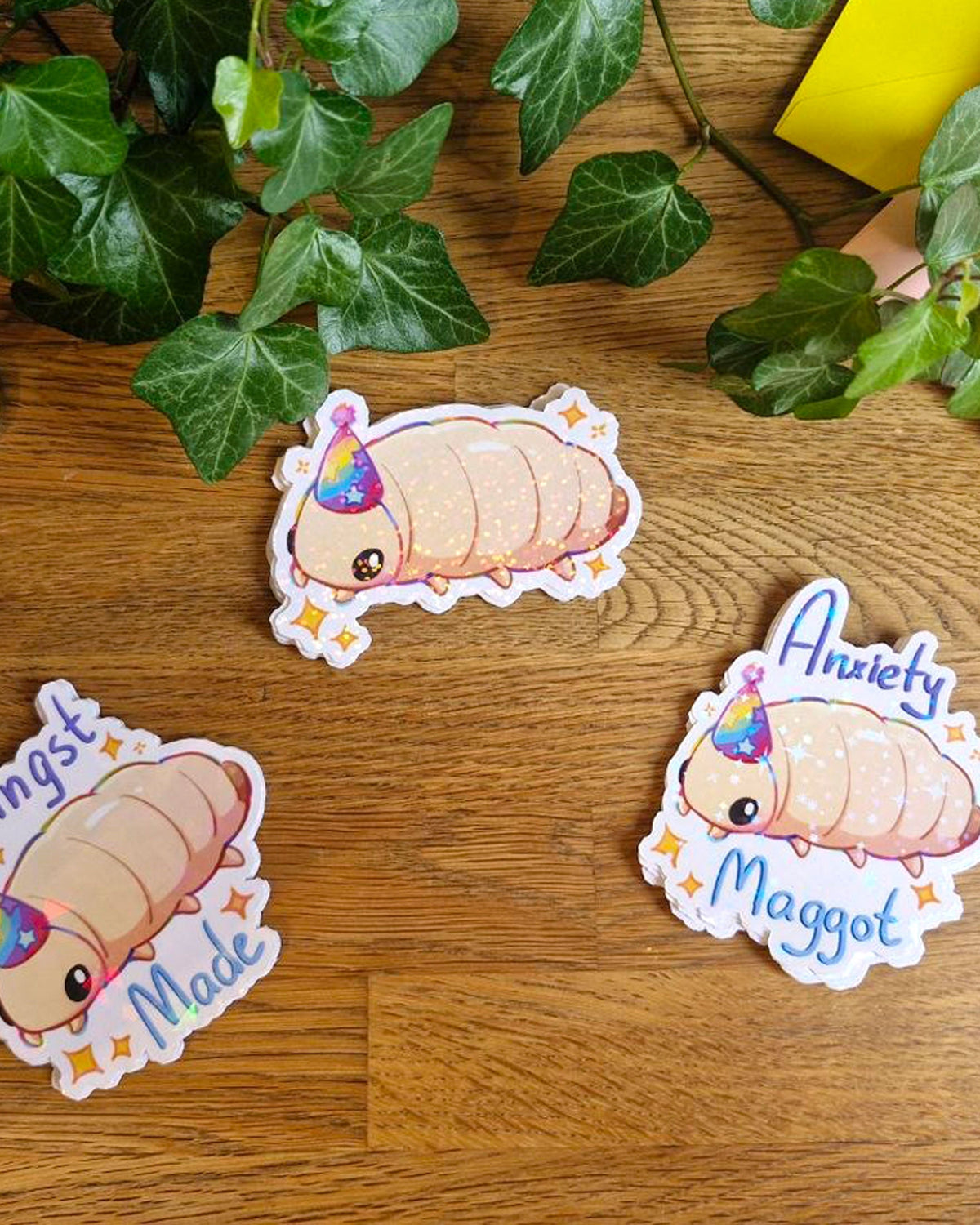 Anxiety Maggot | Holographic Sticker