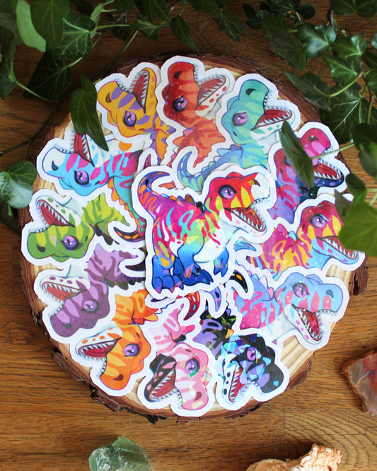 🏳️‍🌈Paleo Pride🏳️‍⚧️ T-Rex | Holographic Sticker
