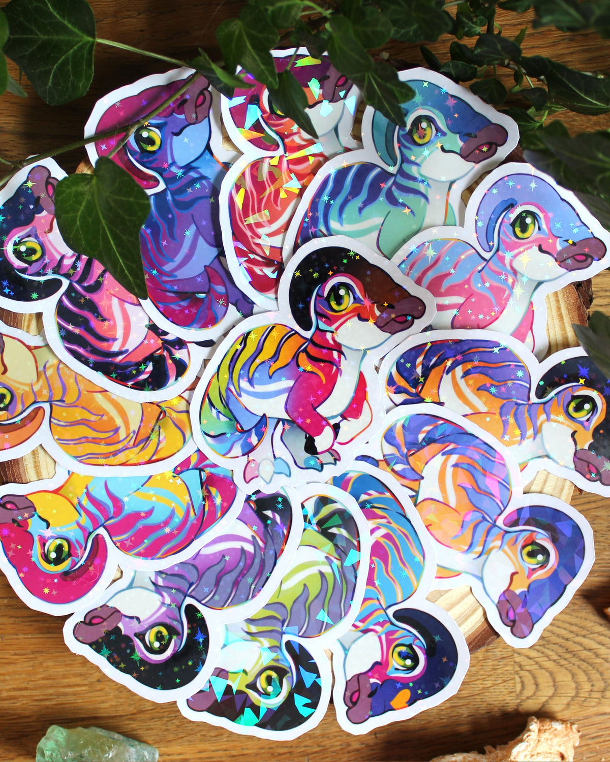 🏳️‍🌈Paleo Pride🏳️‍⚧️ Parasaurolophus | Holographic Sticker