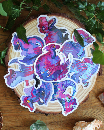 🏳️‍🌈Paleo Pride🏳️‍⚧️ Bisexual Pack | Holographic Sticker Bundle