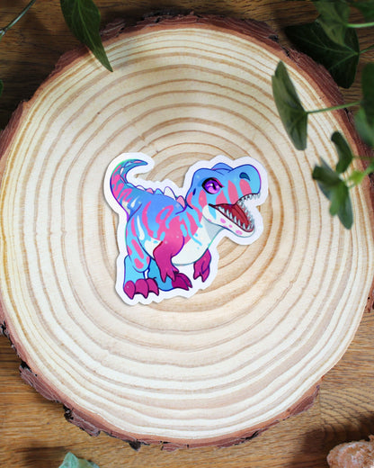 🏳️‍🌈Paleo Pride🏳️‍⚧️ T-Rex | Holographic Sticker