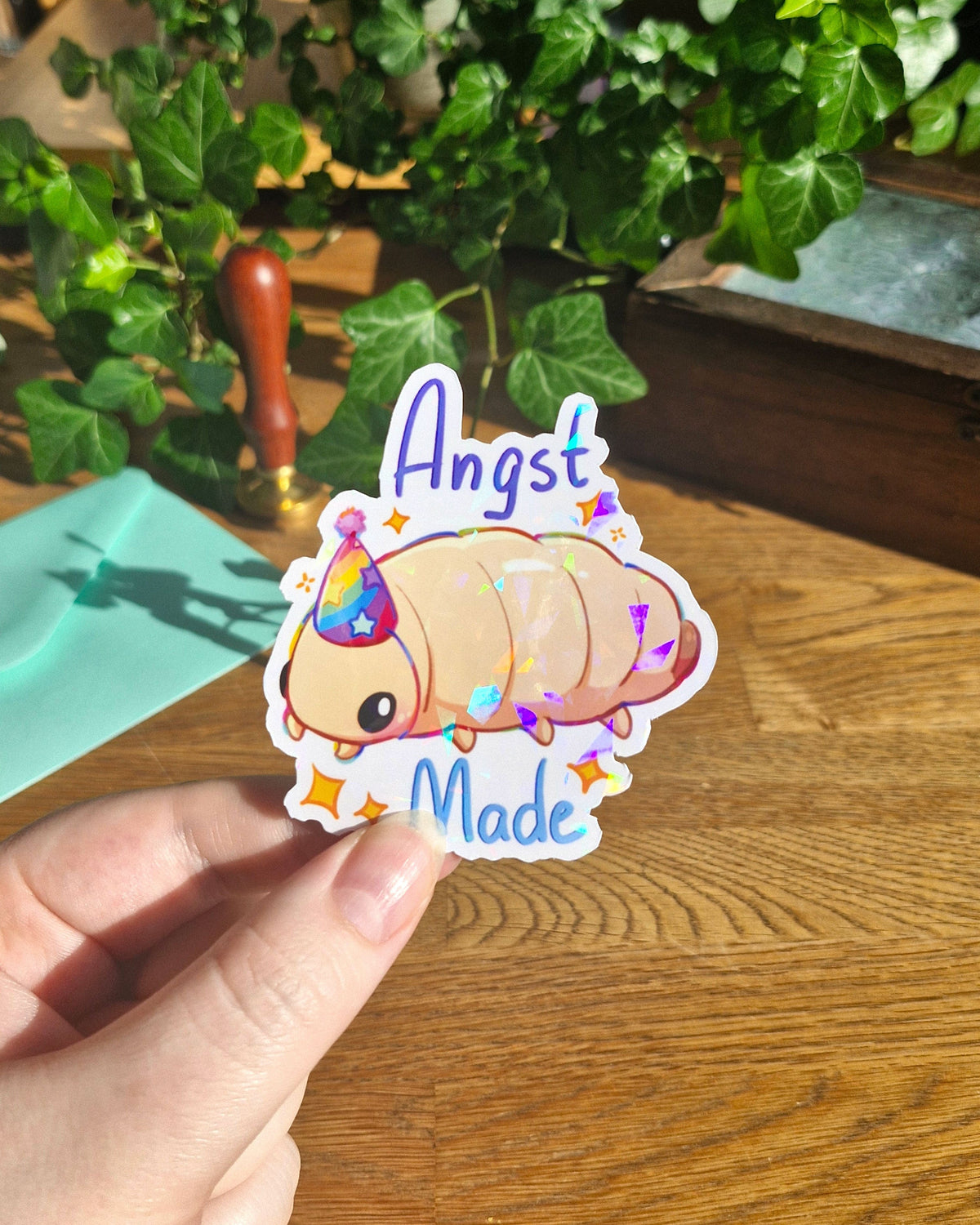 Anxiety Maggot | Holographic Sticker
