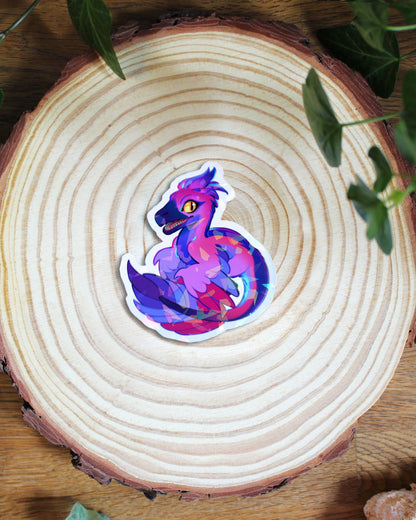 🏳️‍🌈Paleo Pride🏳️‍⚧️ Deinonychus | Holographic Sticker