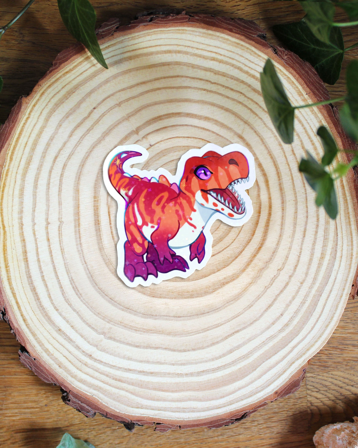 🏳️‍🌈Paleo Pride🏳️‍⚧️ T-Rex | Holographic Sticker